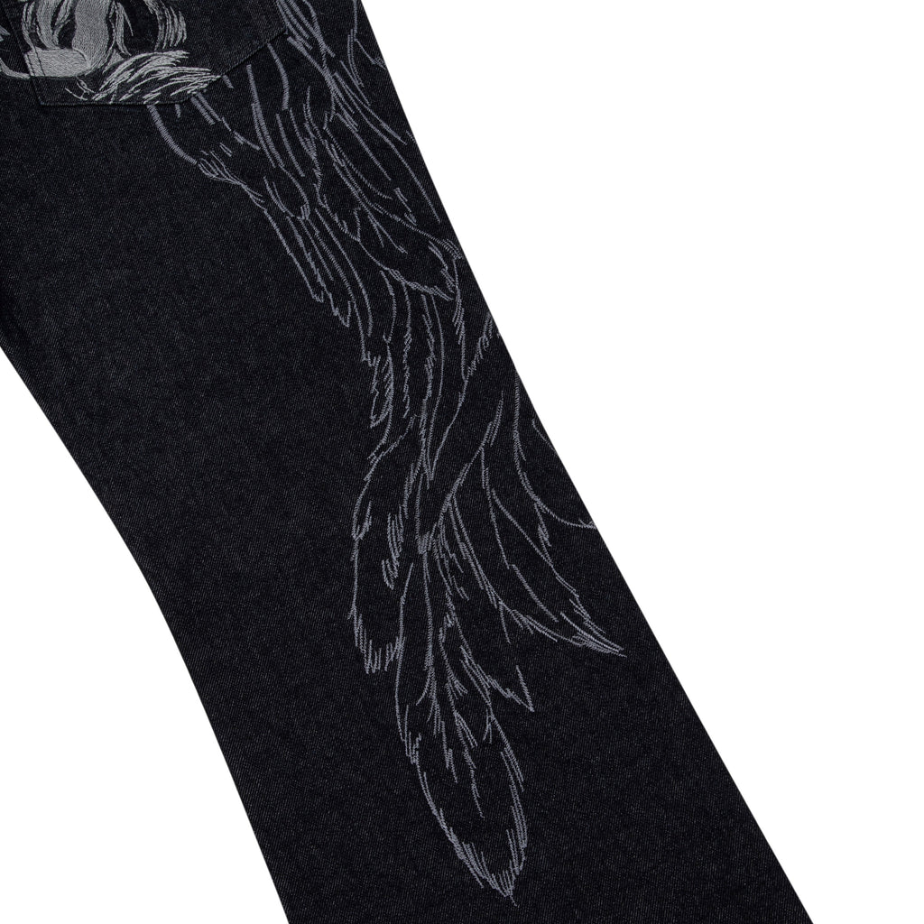 "hellboy" indigo raw bootcut Denim