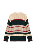 Golden Goose Journey knit crewneck reynard raglan sleeves mouliné wool stripes sweater