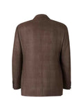 Canali check-pattern notched-lapels jacket