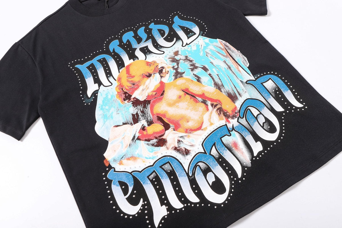 MIXED EMOTION Angel Back Graphic T-Shirt