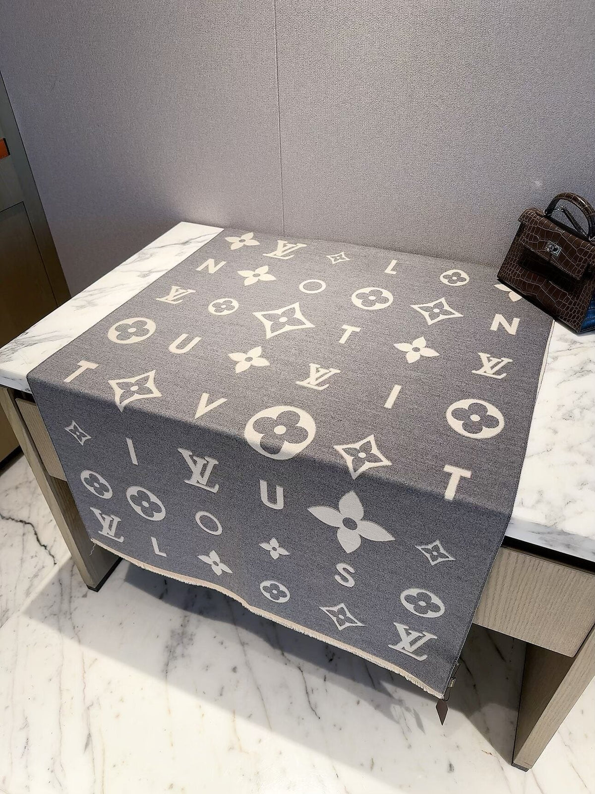 Louis Vuitton Style Oversized Motif Scarf